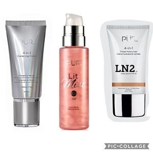 Pur tinted moisturizer,primer,lit setting spray